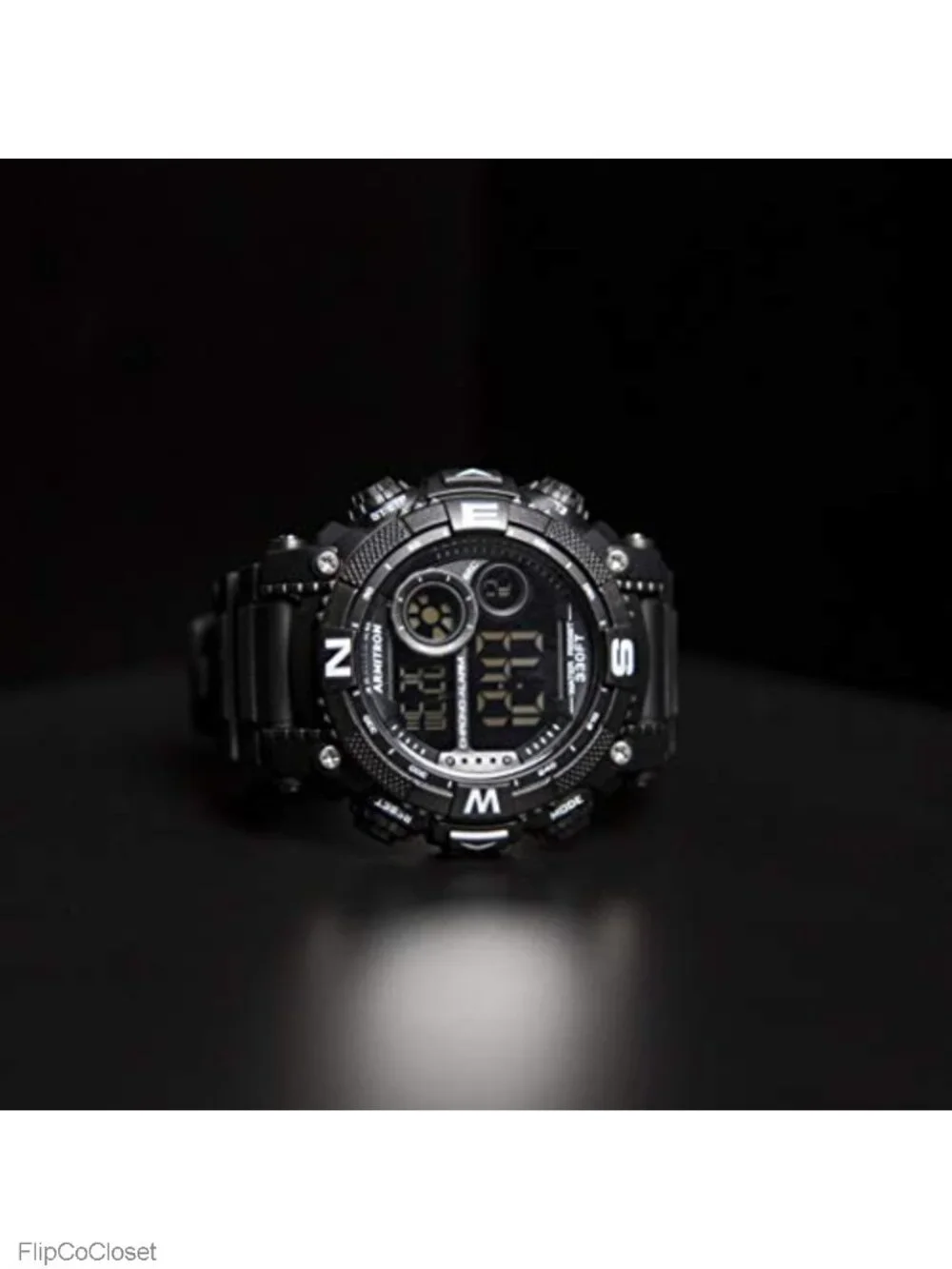 Digital Chronograph Resin Strap Watch with Backlight, Alarm